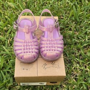 Mini Melissa Glittery Purple Sandals
